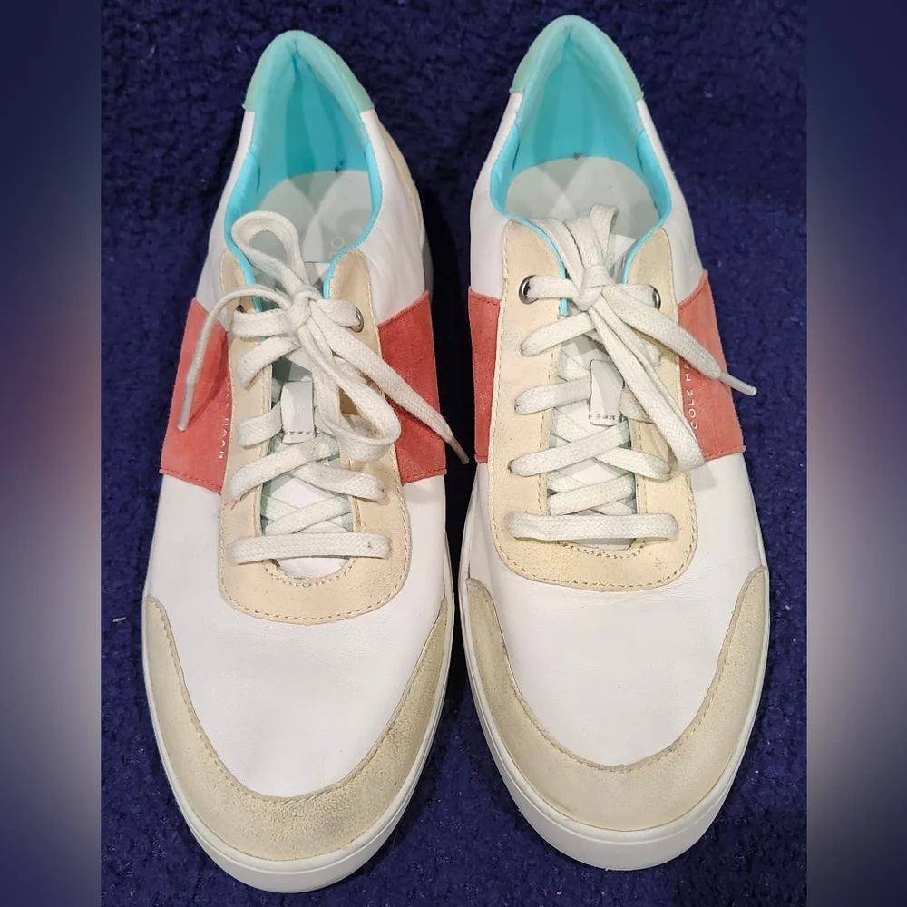 Cole Haan Women White Sneakers Grand Crosscourt Street Casual Shoes Size 9.5B